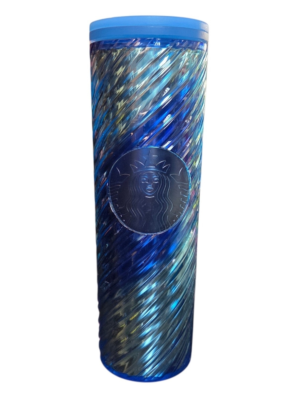 Starbucks Blue Swirl Acrylic Vild Cup 16 Oz